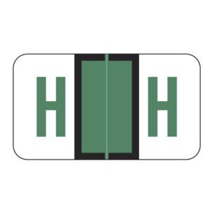 POS Compatible Alpha Ringbook Sheets, Letter "H", Dark Green, Laminated Stock, 15/16" X 1-5/8" Individual Letters - Roll of 240 - Image 1