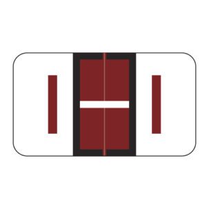 POS Compatible Alpha Ringbook Sheets, Letter "I", Brown, Laminated Stock, 15/16" X 1-5/8" Individual Letters - Roll of 240 - Image 1