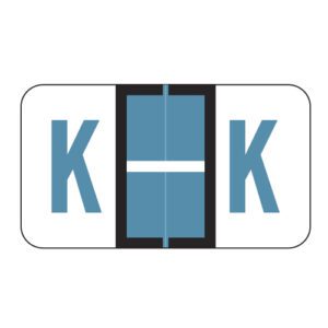 POS Compatible Alpha Ringbook Sheets, Letter "K", Blue, Laminated Stock, 15/16" X 1-5/8" Individual Letters - Roll of 240 - Image 1