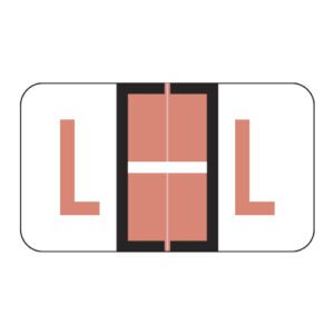 POS Compatible Alpha Ringbook Sheets, Letter "L", Pink, Laminated Stock, 15/16" X 1-5/8" Individual Letters - Roll of 240 - Image 1