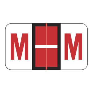 POS Compatible Alpha Ringbook Sheets, Letter "M", Red, Laminated Stock, 15/16" X 1-5/8" Individual Letters - Roll of 240 - Image 1