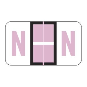 POS Compatible Alpha Ringbook Sheets, Letter "N", Lilac, Laminated Stock, 15/16" X 1-5/8" Individual Letters - Roll of 240 - Image 1