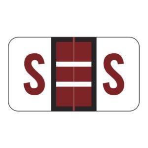 POS Compatible Alpha Ringbook Sheets, Letter "S", Brown, Laminated Stock, 15/16" X 1-5/8" Individual Letters - Roll of 240 - Image 1
