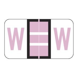 POS Compatible Alpha Ringbook Sheets, Letter "W", Lilac, Laminated Stock, 15/16" X 1-5/8" Individual Letters - Roll of 240 - Image 1