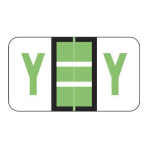 POS Compatible Alpha Ringbook Sheets, Letter "Y", Light Green, Laminated Stock, 15/16" X 1-5/8" Individual Letters - Roll of 240 - Image 1