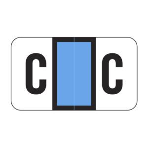POS Compatible Alpha Ringbook Sheets, Letter "C", Blue, Laminated Stock, 15/16" X 1-5/8" Individual Letters - Roll of 240 - Image 1