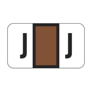 POS Compatible Alpha Ringbook Sheets, Letter "J", Brown, Laminated Stock, 15/16" X 1-5/8" Individual Letters - Roll of 240 - Image 1