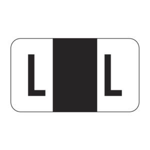 POS Compatible Alpha Ringbook Sheets, Letter "L", Black, Laminated Stock, 15/16" X 1-5/8" Individual Letters - Roll of 240 - Image 1
