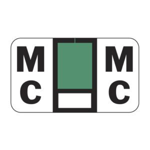 POS Compatible Alpha Ringbook Sheets, Letter "Mc", Dark Green, Laminated Stock, 15/16" X 1-5/8" Individual Letters - Roll of 240 - Image 1