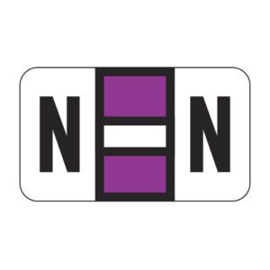 POS Compatible Alpha Ringbook Sheets, Letter "N", Purple, Laminated Stock, 15/16" X 1-5/8" Individual Letters - Roll of 240 - Image 1