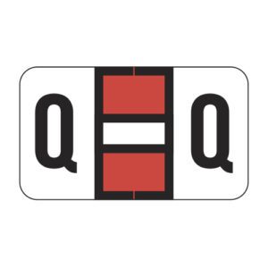 POS Compatible Alpha Ringbook Sheets, Letter "Q", Red, Laminated Stock, 15/16" X 1-5/8" Individual Letters - Roll of 240 - Image 1