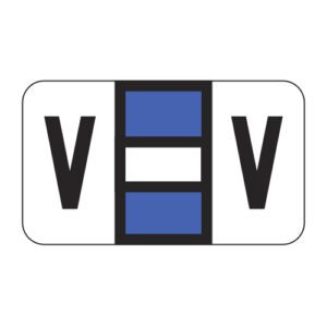 POS Compatible Alpha Ringbook Sheets, Letter "V", Royal Blue, Laminated Stock, 15/16" X 1-5/8" Individual Letters - Roll of 240 - Image 1