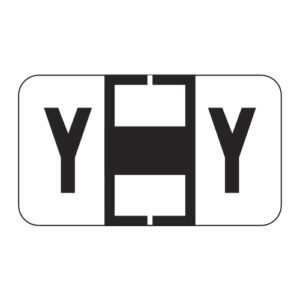 POS Compatible Alpha Ringbook Sheets, Letter "Y", White, Laminated Stock, 15/16" X 1-5/8" Individual Letters - Roll of 240 - Image 1