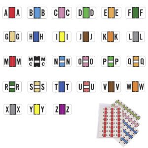 Safeguard 511 Compatible Alpha Ringbook Sheets, Refill kit Letter "A-Z" plus Mc set, Laminated Stock, 15/16" X 1-5/8" Individual Letters - Pack of 3,120 labels - Image 1