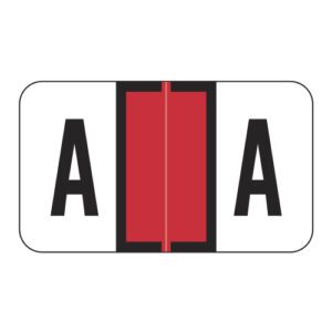 Safeguard 514 Compatible Alpha Labels, Letter "A", Red, Laminated Stock, 15/16" X 1-5/8" Individual Letters - Roll of 500 - Image 1