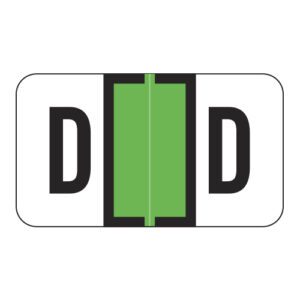 Safeguard 514 Compatible Alpha Labels, Letter "D", Light Green, Laminated Stock, 15/16" X 1-5/8" Individual Letters - Roll of 500 - Image 1