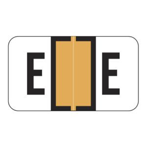 Safeguard 514 Compatible Alpha Labels, Letter "E", Orange, Laminated Stock, 15/16" X 1-5/8" Individual Letters - Roll of 500 - Image 1