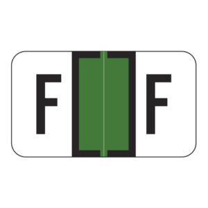 Safeguard 514 Compatible Alpha Labels, Letter "F", Dark Green, Laminated Stock, 15/16" X 1-5/8" Individual Letters - Roll of 500 - Image 1