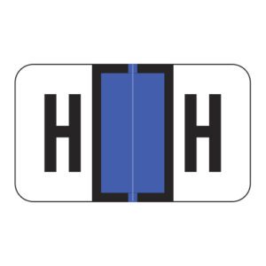 Safeguard 514 Compatible Alpha Labels, Letter "H", Royal Blue, Laminated Stock, 15/16" X 1-5/8" Individual Letters - Roll of 500 - Image 1
