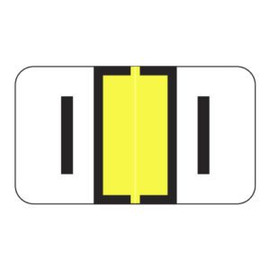 Safeguard 514 Compatible Alpha Labels, Letter "I", Yellow, Laminated Stock, 15/16" X 1-5/8" Individual Letters - Roll of 500 - Image 1