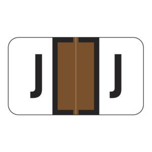 Safeguard 514 Compatible Alpha Labels, Letter "J", Brown, Laminated Stock, 15/16" X 1-5/8" Individual Letters - Roll of 500 - Image 1