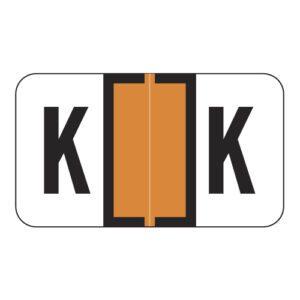 Safeguard 514 Compatible Alpha Labels, Letter "K", Orange, Laminated Stock, 15/16" X 1-5/8" Individual Letters - Roll of 500 - Image 1