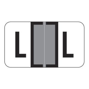 Safeguard 514 Compatible Alpha Labels, Letter "L", Gray, Laminated Stock, 15/16" X 1-5/8" Individual Letters - Roll of 500 - Image 1