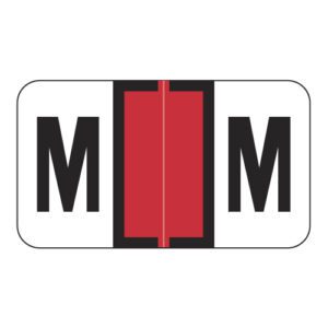 Safeguard 514 Compatible Alpha Labels, Letter "M", Red, Laminated Stock, 15/16" X 1-5/8" Individual Letters - Roll of 500 - Image 1