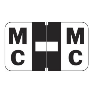 Safeguard 514 Compatible Alpha Labels, Letter "Mc", Black, Laminated Stock, 15/16" X 1-5/8" Individual Letters - Roll of 500 - Image 1