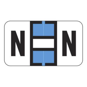 Safeguard 514 Compatible Alpha Labels, Letter "N", Blue, Laminated Stock, 15/16" X 1-5/8" Individual Letters - Roll of 500 - Image 1