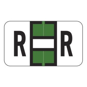 Safeguard 514 Compatible Alpha Labels, Letter "R", Dark Green, Laminated Stock, 15/16" X 1-5/8" Individual Letters - Roll of 500 - Image 1