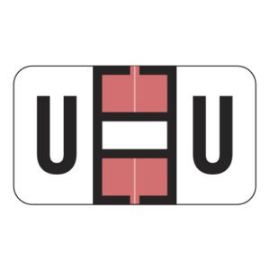 Safeguard 514 Compatible Alpha Labels, Letter "U", Dark Pink, Laminated Stock, 15/16" X 1-5/8" Individual Letters - Roll of 500 - Image 1