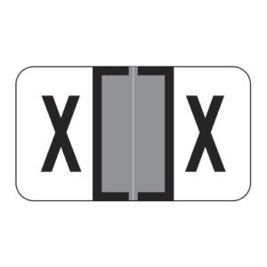 Safeguard 514 Compatible Alpha Labels, Letter "X", Gray, Laminated Stock, 15/16" X 1-5/8" Individual Letters - Roll of 500 - Image 1