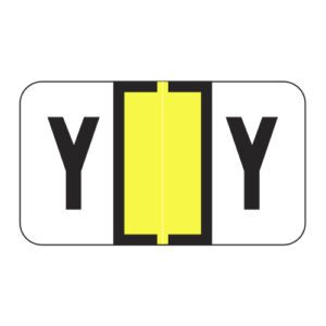 Safeguard 514 Compatible Alpha Labels, Letter "Y", Yellow, Laminated Stock, 15/16" X 1-5/8" Individual Letters - Roll of 500 - Image 1