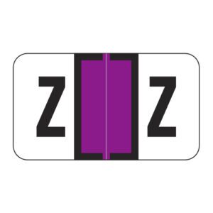 Safeguard 514 Compatible Alpha Labels, Letter "Z", Purple, Laminated Stock, 15/16" X 1-5/8" Individual Letters - Roll of 500 - Image 1