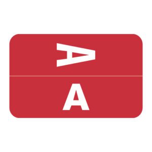 Tab/Smead ACC Compatible Alpha Labels, Letter "A", Red, Laminated Stock, 1-5/8" X 1" Individual Letters - Roll of 250 - Image 1