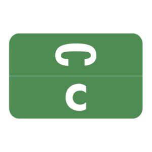 Tab/Smead ACC Compatible Alpha Labels, Letter "C", Dark Green, Laminated Stock, 1-5/8" X 1" Individual Letters - Roll of 250 - Image 1