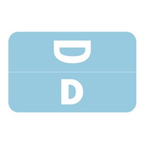 Tab/Smead ACC Compatible Alpha Labels, Letter "D", Light Blue, Laminated Stock, 1-5/8" X 1" Individual Letters - Roll of 250 - Image 1