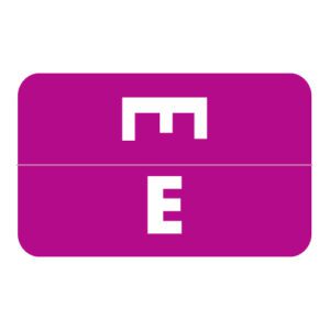 Tab/Smead ACCS Compatible Alpha Labels, Letter "E", Dark Pink, Laminated Stock, 1-5/8" X 1" Individual Letters - Pack of 100 - Image 1