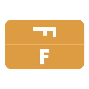 Tab/Smead ACC Compatible Alpha Labels, Letter "F", Orange, Laminated Stock, 1-5/8" X 1" Individual Letters - Roll of 250 - Image 1