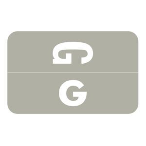 Tab/Smead ACC Compatible Alpha Labels, Letter "G", Gray, Laminated Stock, 1-5/8" X 1" Individual Letters - Roll of 250 - Image 1