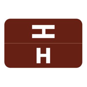 Tab/Smead ACC Compatible Alpha Labels, Letter "H", Brown, Laminated Stock, 1-5/8" X 1" Individual Letters - Roll of 250 - Image 1