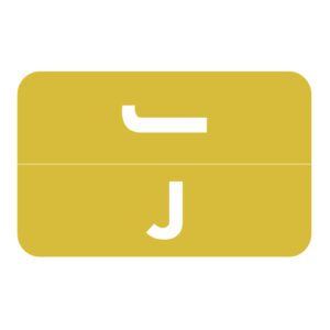 Tab/Smead ACCS Compatible Alpha Labels, Letter "J", Yellow, Laminated Stock, 1-5/8" X 1" Individual Letters - Pack of 100 - Image 1
