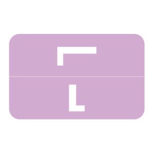 Tab/Smead ACCS Compatible Alpha Labels, Letter "L", Lilac, Laminated Stock, 1-5/8" X 1" Individual Letters - Pack of 100 - Image 1