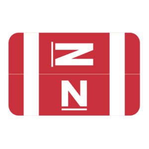 Tab/Smead ACC Compatible Alpha Labels, Letter "N", Red, Laminated Stock, 1-5/8" X 1" Individual Letters - Roll of 250 - Image 1