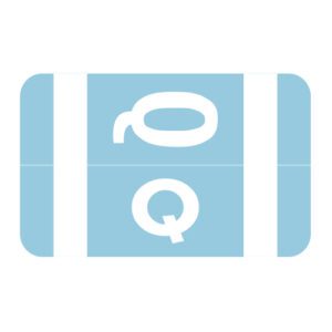 Tab/Smead ACC Compatible Alpha Labels, Letter "Q", Light Blue, Laminated Stock, 1-5/8" X 1" Individual Letters - Roll of 250 - Image 1