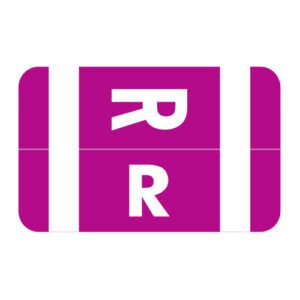 Tab/Smead ACC Compatible Alpha Labels, Letter "R", Dark Pink, Laminated Stock, 1-5/8" X 1" Individual Letters - Roll of 250 - Image 1