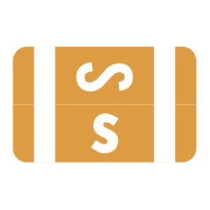Tab/Smead ACC Compatible Alpha Labels, Letter "S", Orange, Laminated Stock, 1-5/8" X 1" Individual Letters - Roll of 250 - Image 1