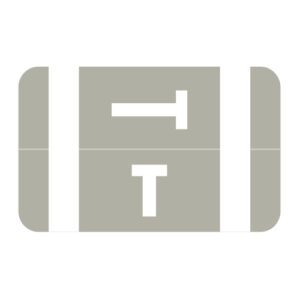 Tab/Smead ACC Compatible Alpha Labels, Letter "T", Gray, Laminated Stock, 1-5/8" X 1" Individual Letters - Roll of 250 - Image 1
