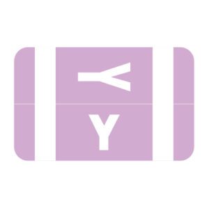 Tab/Smead ACC Compatible Alpha Labels, Letter "Y", Lilac, Laminated Stock, 1-5/8" X 1" Individual Letters - Roll of 250 - Image 1